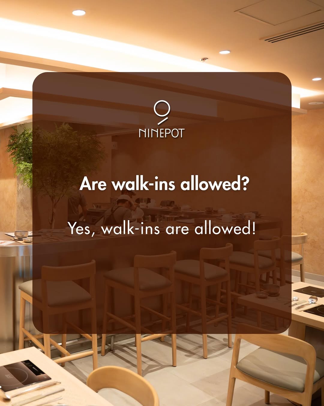 Ninepot warm restaurant setting